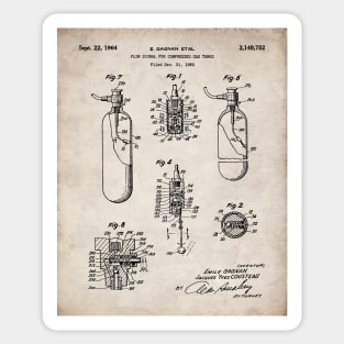 Scuba Tank Patent - Scuba Diver Deep Sea Diving Art - Antique Sticker